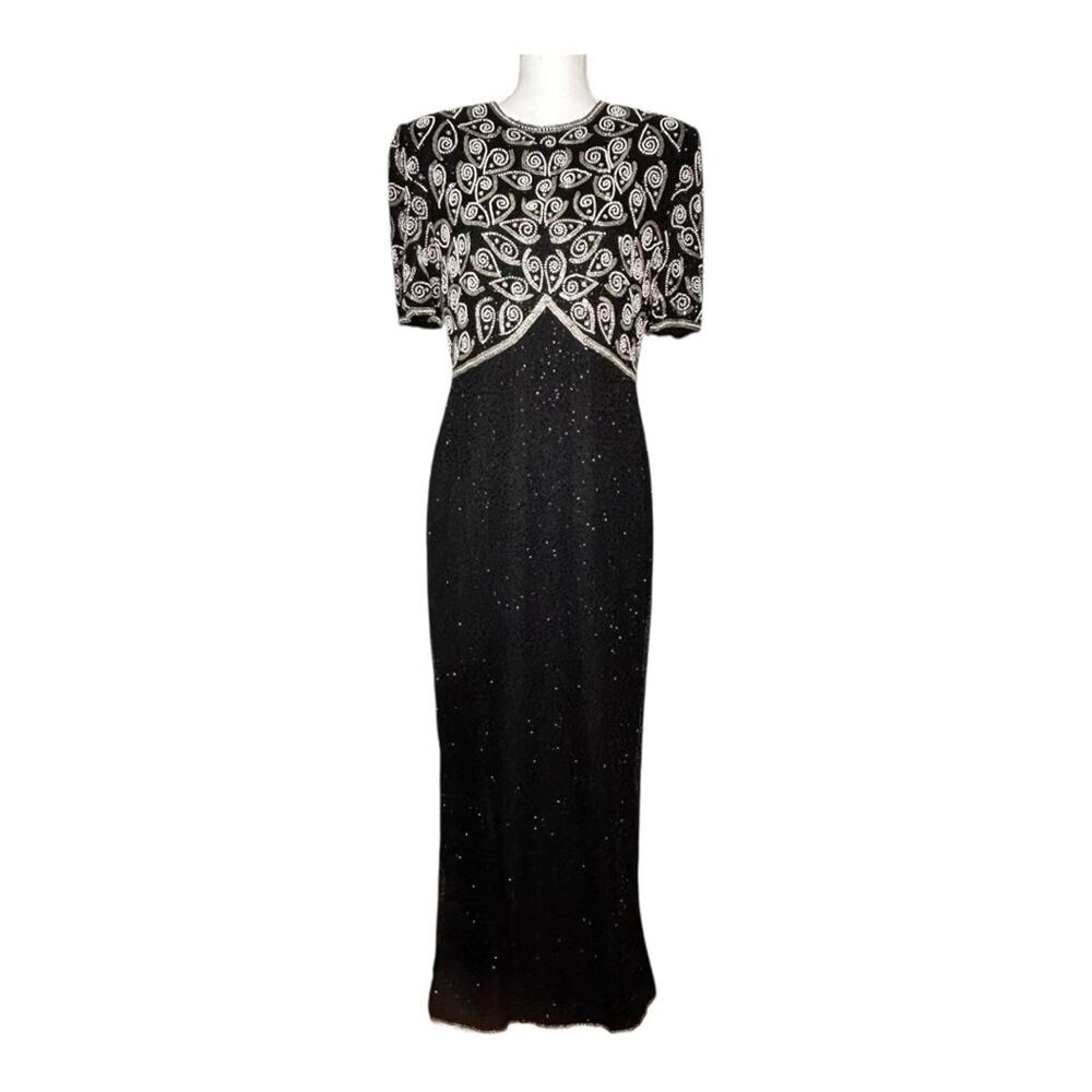 Brilliante by JA Beaded Formal Dress Silk Size Large NWT